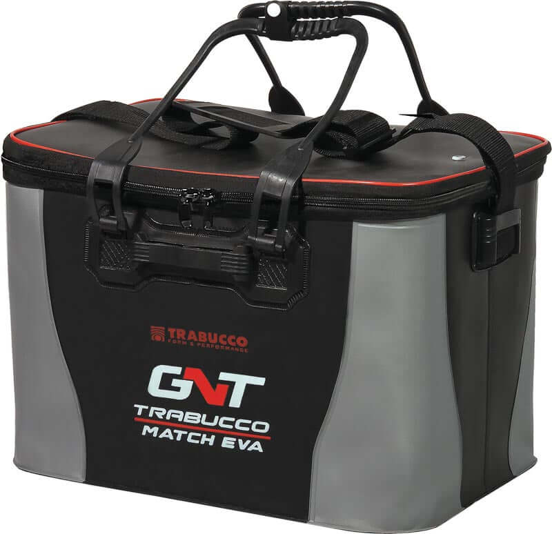 Trabucco GNT Match EVA tackle bag designed for fishing equipment and live fish storage.