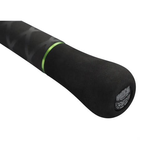 Madcat Full Force Vertical Baitcasting Rod displayed from above, showcasing its lightweight and balanced design.