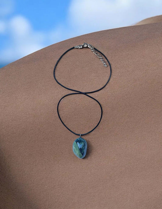 Collana Artigianale con Pietra Naturale dei Fiumi della Valsesia.