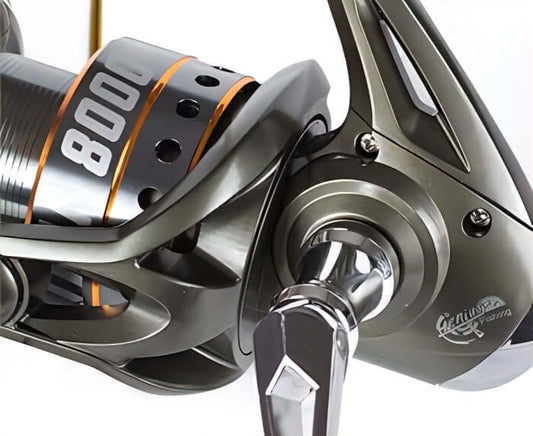Expert Predator Titan fishing reel showing the metal spool and reinforced inner mechanics for reliability.