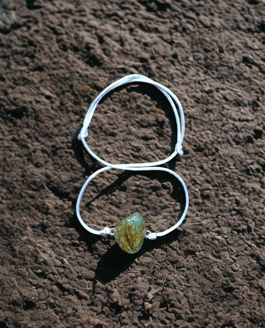 Collier Artigianale con Pietra Naturale dei Fiumi della Valsesia - Anima di mare su sfondo di pietra naturale