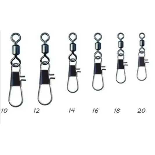 Rolling Interlock Snap - Misura 20, Carico di Rottura 7 kg / 15 lb - FISHING TIME, è tempo di pesca!