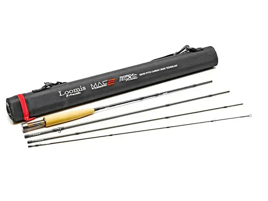 Loomis & Franklin MAC/2 fly rod by Massimo Magliocco in carrying case with multiple sections.