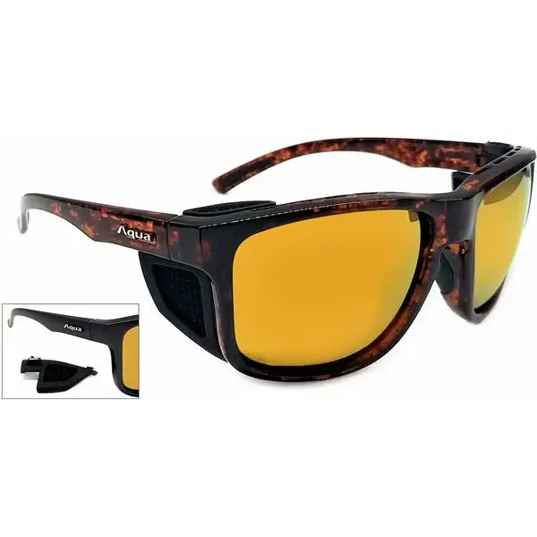AQUA Ocean Demi sunglasses with polarized lenses and magnetic protections, ideal for fishing enthusiasts.