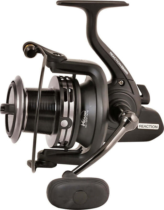 K-Karp Reaction XT 8000 big pit reel designed for extreme carpfishing with lightweight aluminum spool.