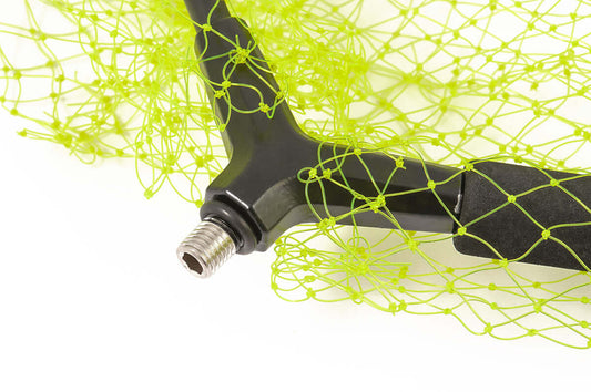 Trabucco GNT Head Match Fluo Mono/Bream with bright green mesh and handle for fishing efficiency.