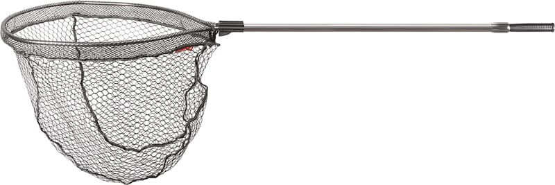 Pro Rubba Landing Net: guadino in alluminio con rete gommata, ideale per la pesca e la protezione del pesce.