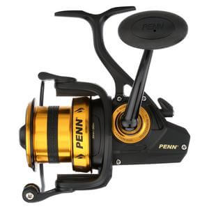 Penn® Spinfisher® VII Long Cast fishing reel with black and gold design, designed for challenging fishing conditions.