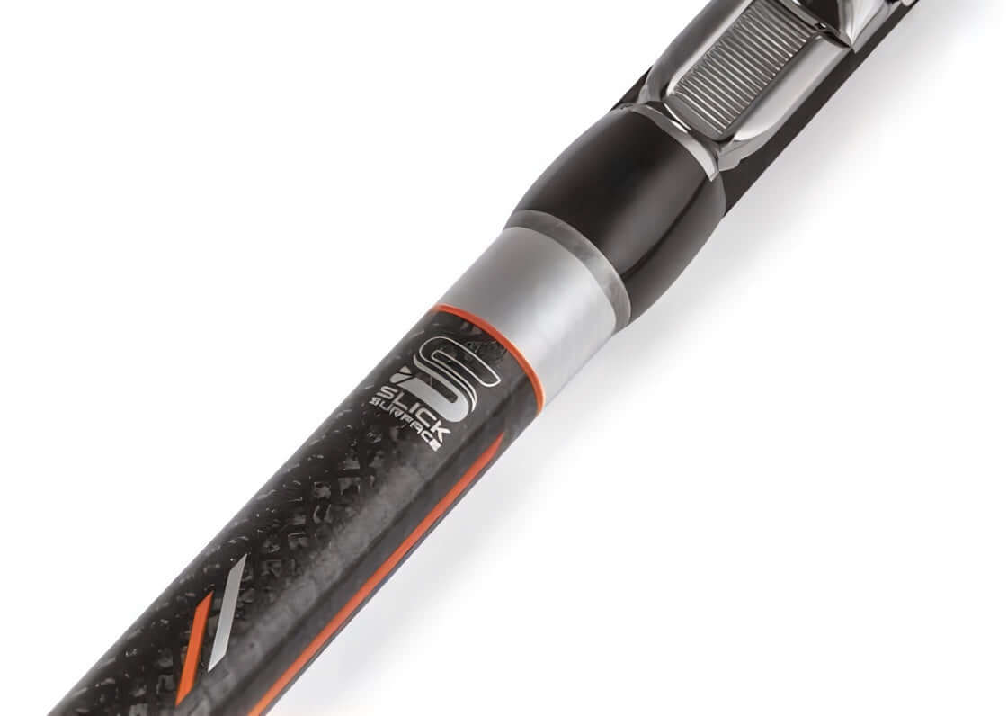 Trabucco Hidrogen Competizione KW surfcasting rod featuring a high modulus carbon blank for power and sensitivity.