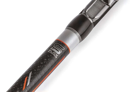 Trabucco Hidrogen Competizione KW surfcasting rod featuring a high modulus carbon blank for power and sensitivity.
