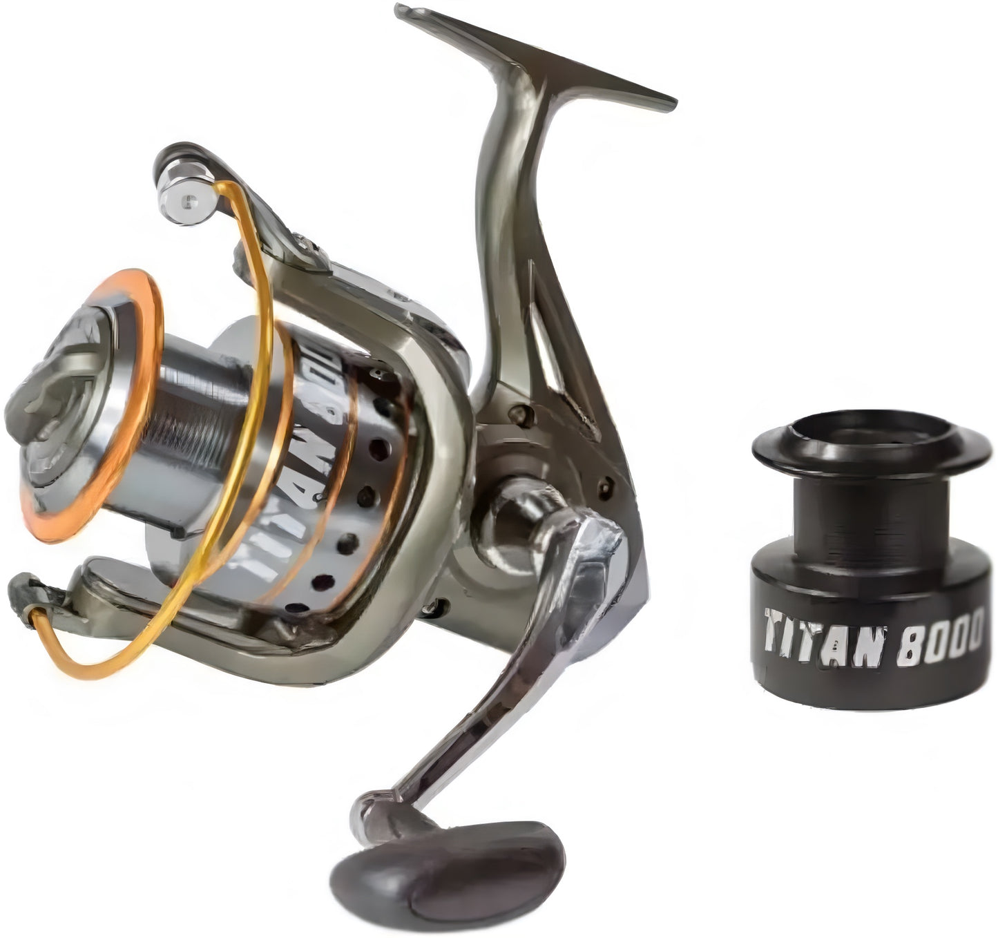 Expert Predator Titan fishing reel with metal spool and graphite body for powerful sea and freshwater fishing.