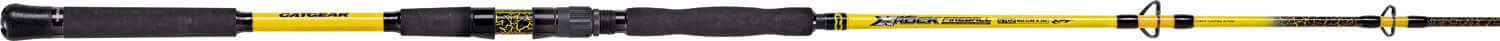 Catgear X-ROCK FIREBALL 2102/250 fishing rod designed for catfish and sturgeon in river environments.