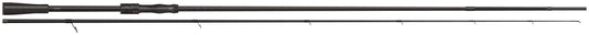 Rapture Black Cross spinning rod showcasing High Modulus Carbon design and Fast/Extra Fast action.