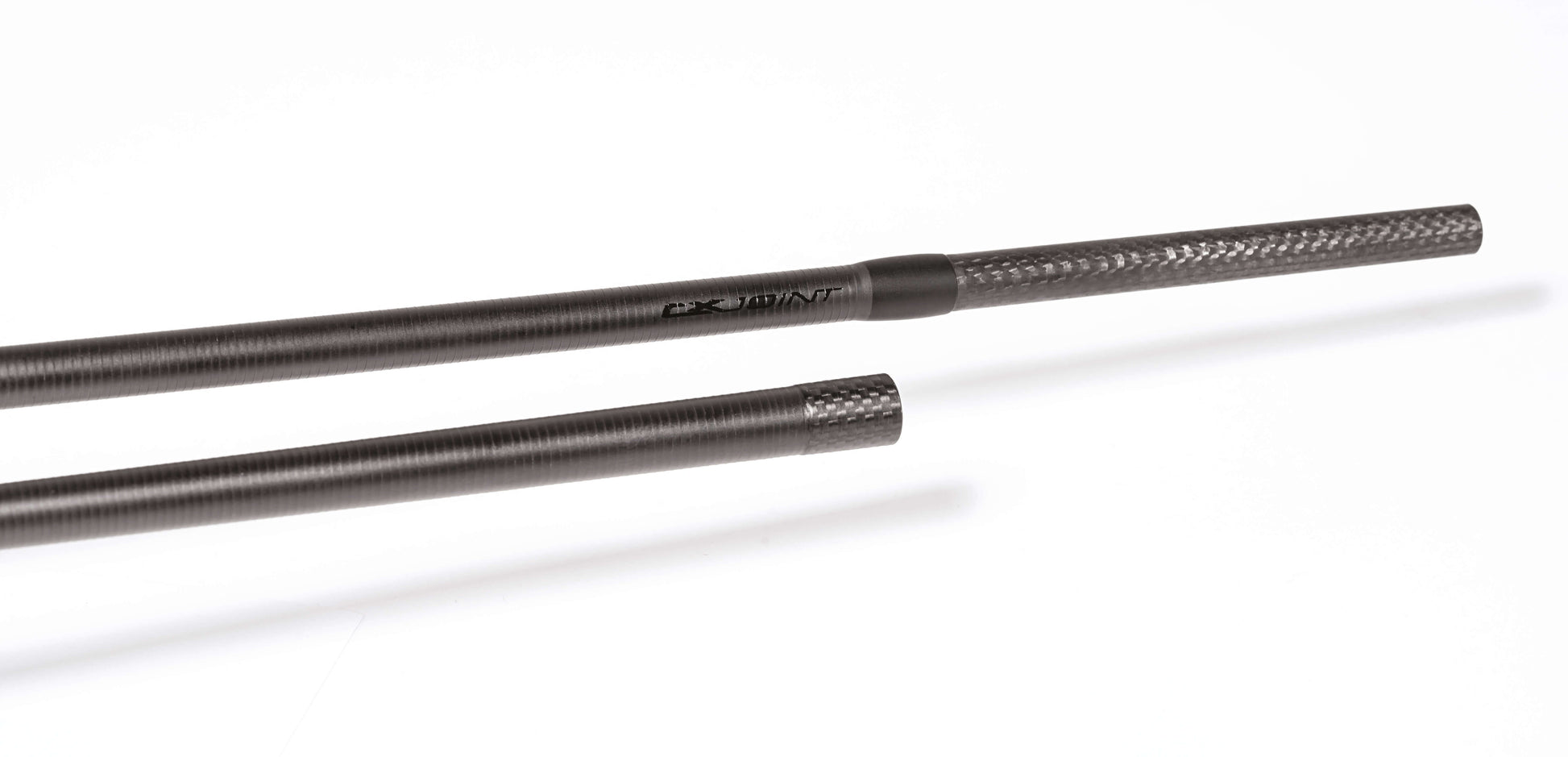 Rapture Black Cross spinning rod showcasing High Modulus Carbon design and Fast/Extra Fast action.