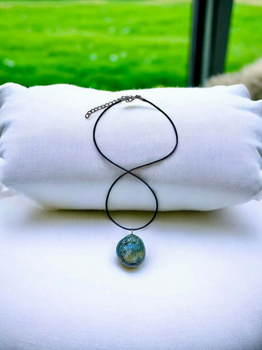 Collana Artigianale con Pietra Naturale dei Fiumi della Valsesia.