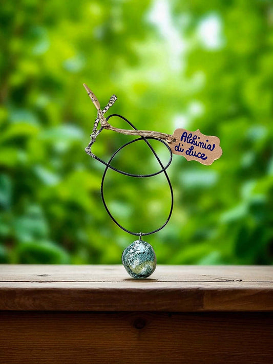 Collana Artigianale con Pietra Naturale dei Fiumi della Valsesia.