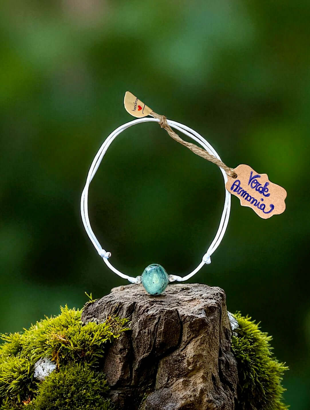 Collier Artigianale con Gemma Naturale della Valsesia – Sussurro Verde su pietra naturale