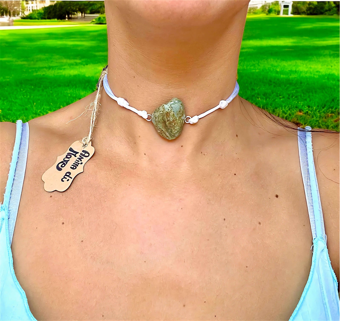 Collier Artigianale con Pietra Naturale dei Fiumi della Valsesia - Anima di mare