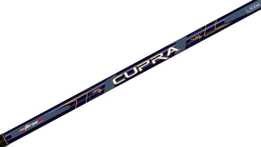 Colmic Cupra telescopic surfcasting rod for high-performance fishing, available in 420cm and 450cm lengths.