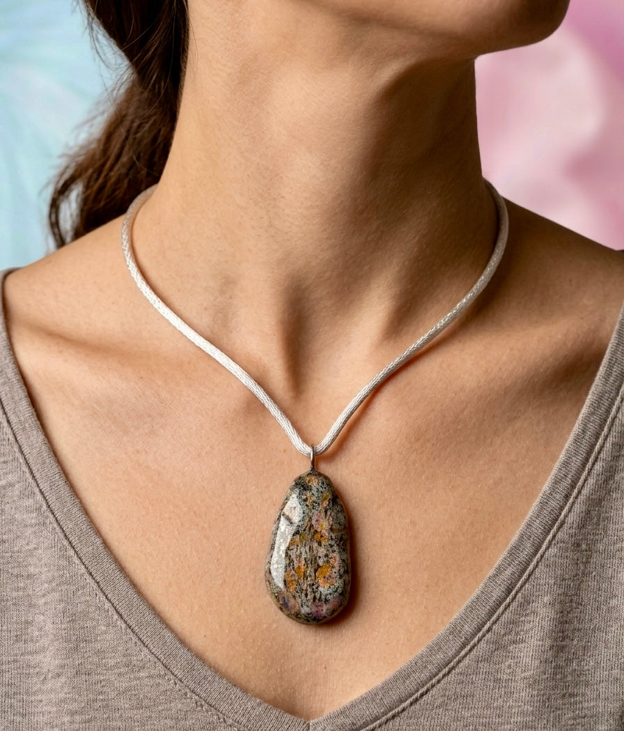 Collana Artigianale con Pietra Minerale Naturale dei Fiumi della Valsesia