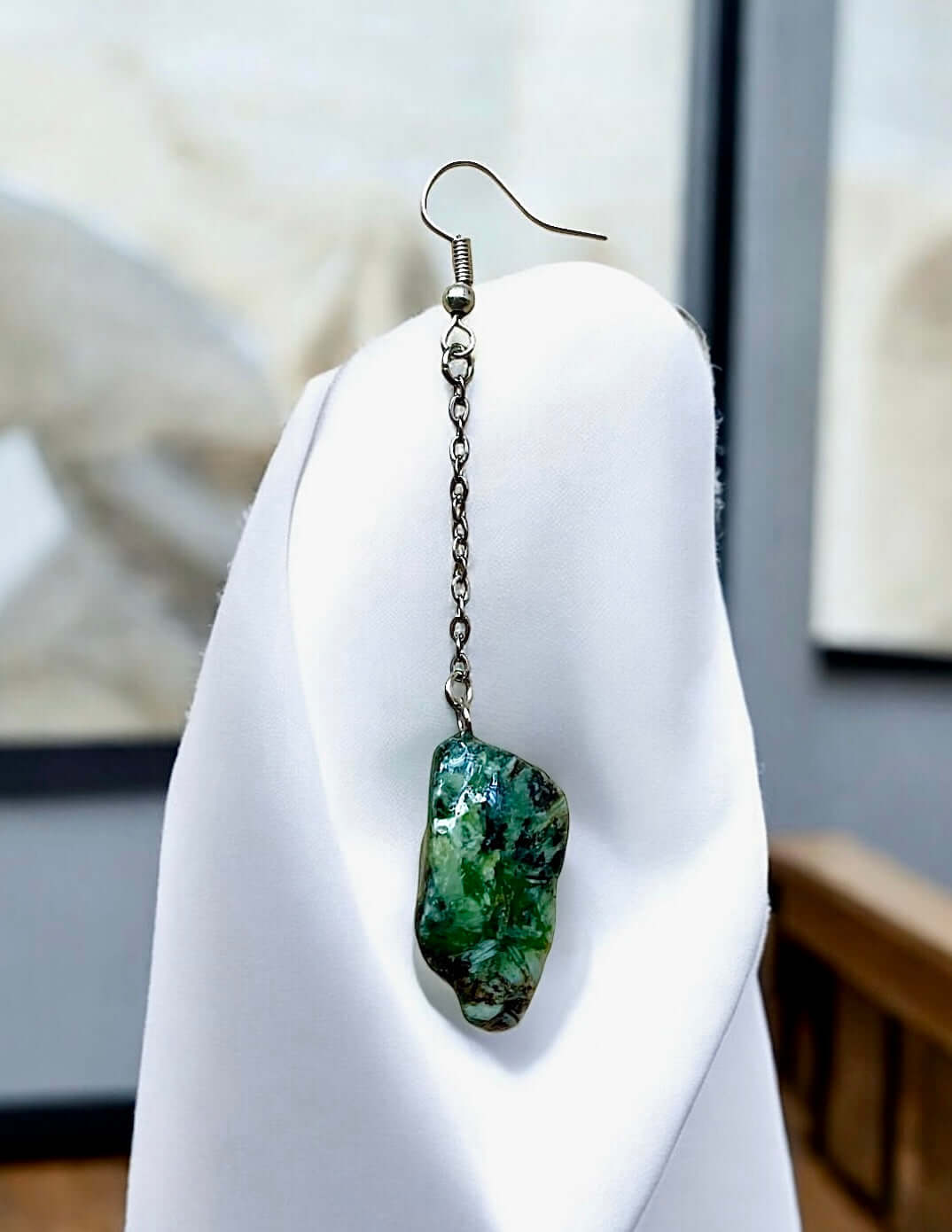 Handmade Dangle Earrings with Natural Stones from Valsesia – Raw Elegance and Alpine Authenticity