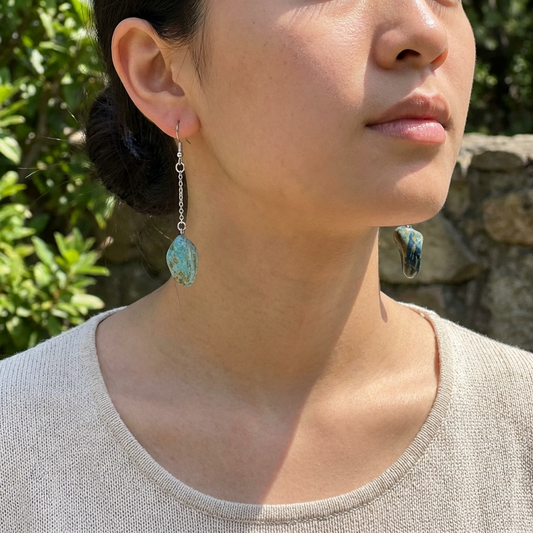 Handmade Dangle Earrings with Natural Stones from Valsesia – Unique, Ethical Jewelry Made in Italy
