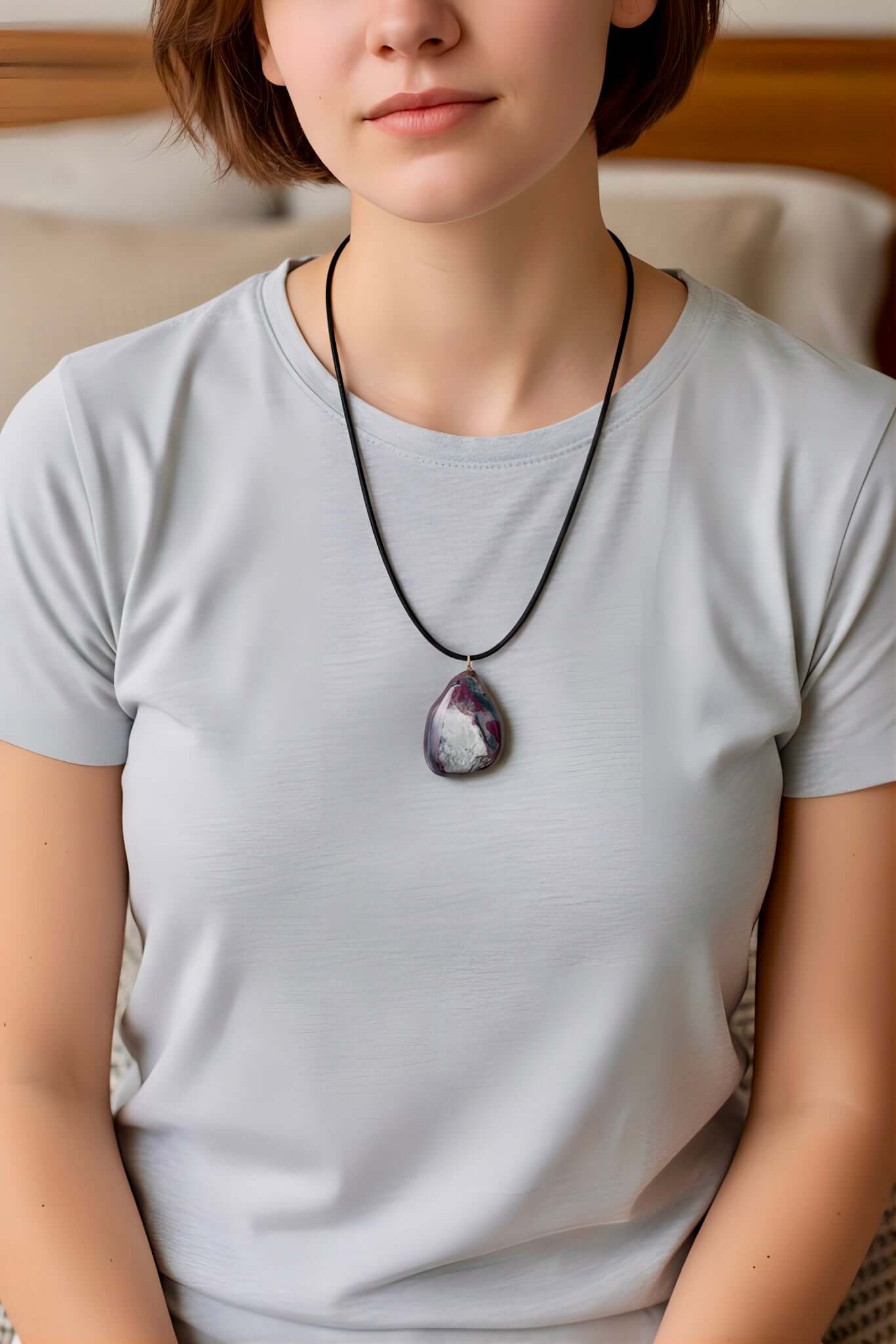 Collana Artigianale con Pietra Minerale Naturale dei Fiumi della Valsesia – Agata Viola