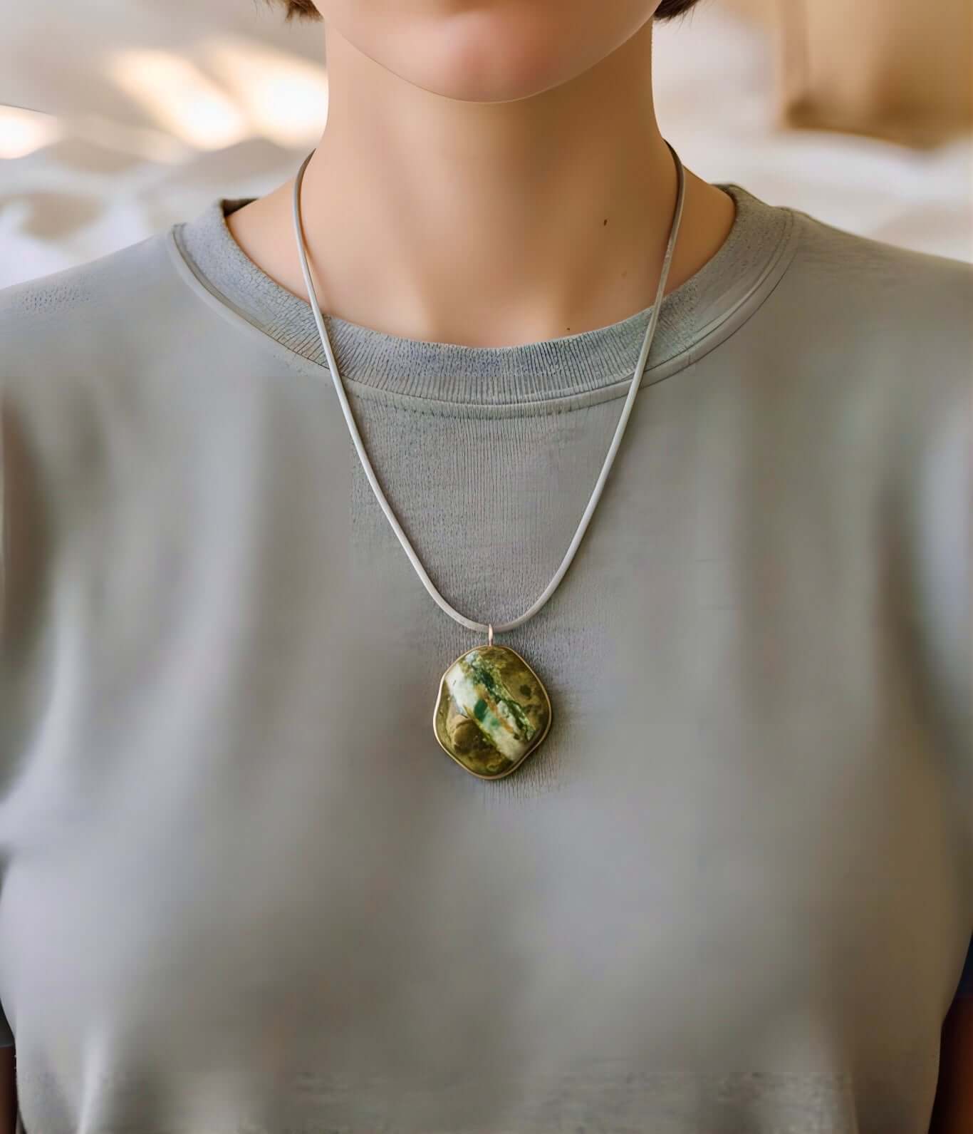Collana Artigianale con Pietra Minerale Naturale dei Fiumi della Valsesia – Cuore di Sottobosco