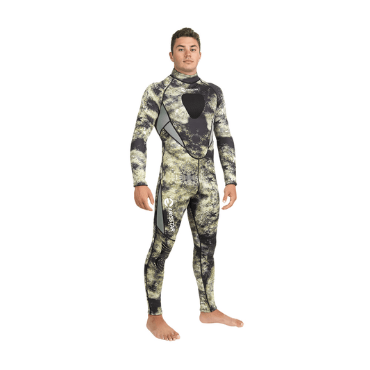 Abysstar Sidney Camo C/P 2,5 mm wetsuit for apnea fishing in warm waters, featuring a camouflaged design.