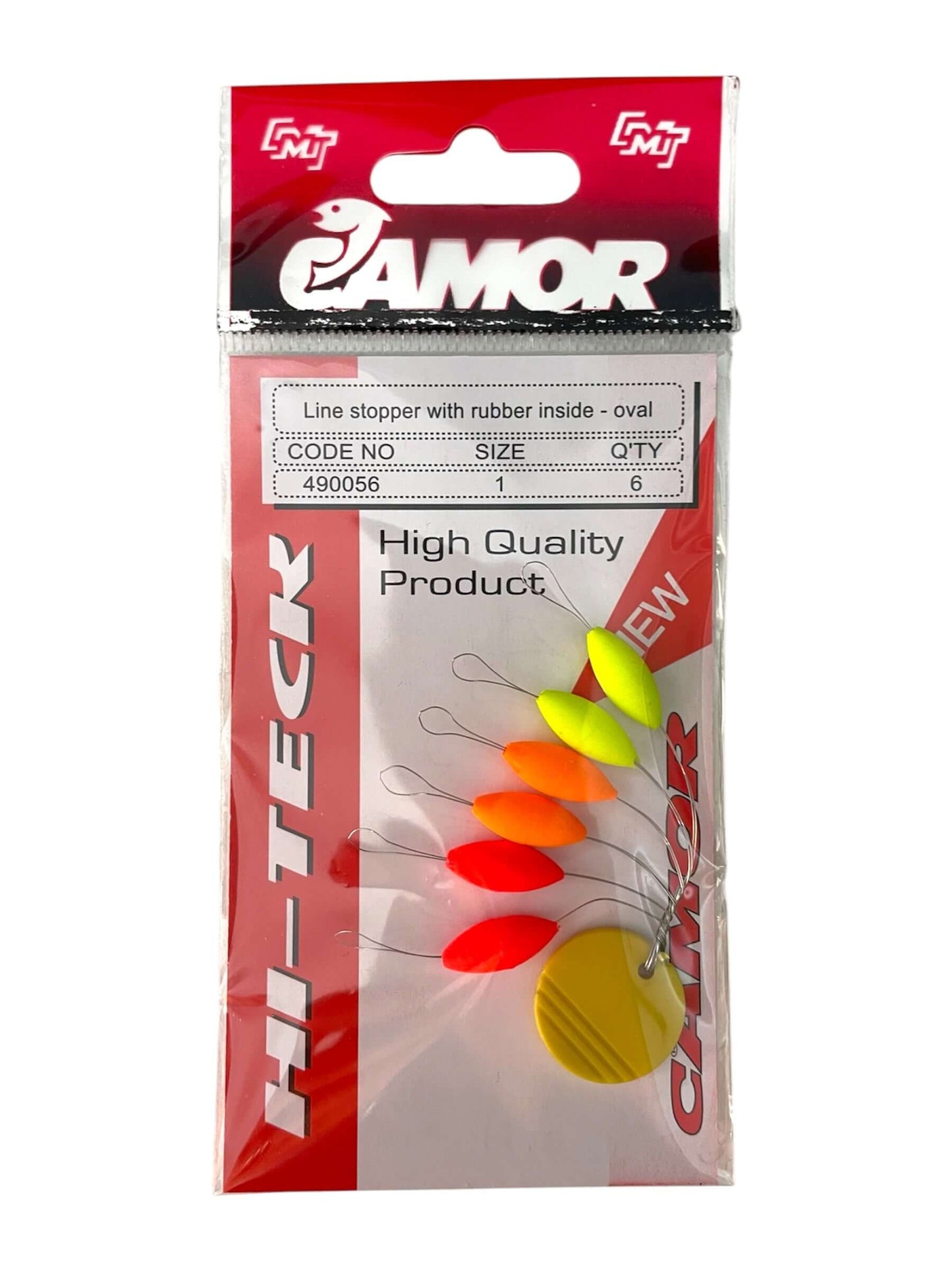 Stopper Ovali Camor Hi-Tech, accessori da pesca con gomma interna per bloccaggio preciso del filo.