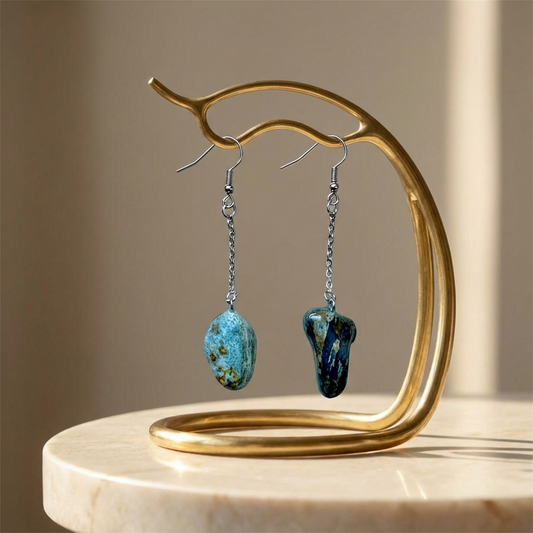 Handmade Dangle Earrings with Natural Stones from Valsesia – Unique, Ethical Jewelry Made in Italy
