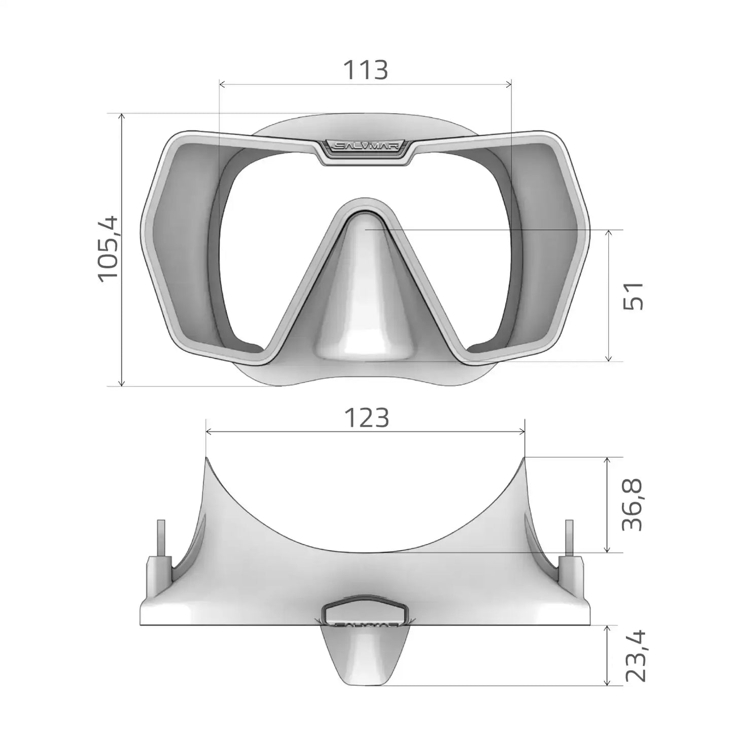 Salvimar Drake Anti-Fog – Maschera Monovetro con Cinghiolo in Silicone
