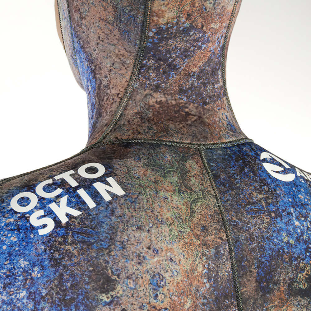 Abysstar Octoskin neoprene wetsuit designed for apnea and spearfishing with camouflage pattern.