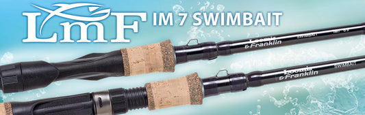 Loomis & Franklin LMF Swimbait Spinning IM7 rod showcasing its design for big predator fishing.