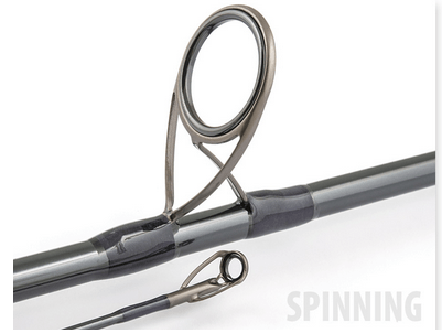 Loomis & Franklin LMF Swimbait Spinning IM7 fishing rod close-up showing guides and blank design.