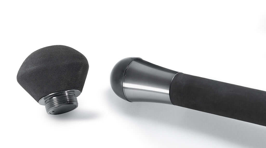 Trabucco Titan XXH Power Sturgeon - No Limits fishing rod components, showcasing grip and handle design.