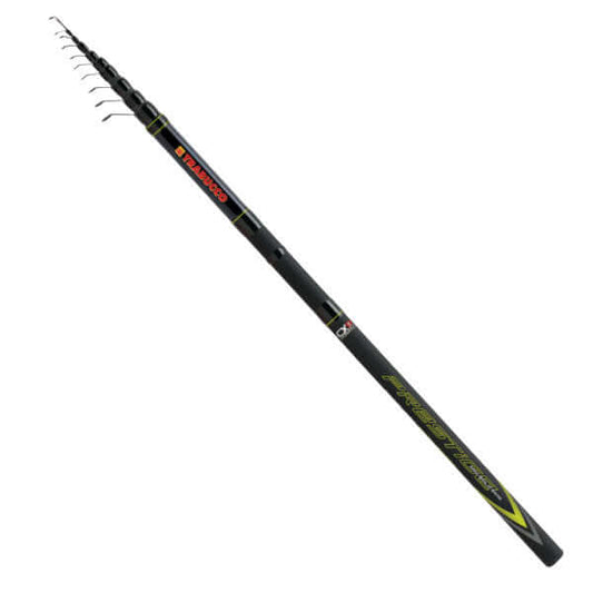 Trabucco Prestige Mini Bolo, canna bolognese compatta e performante, modelli da 4 m, 4,5 m e 5 m per la pesca.