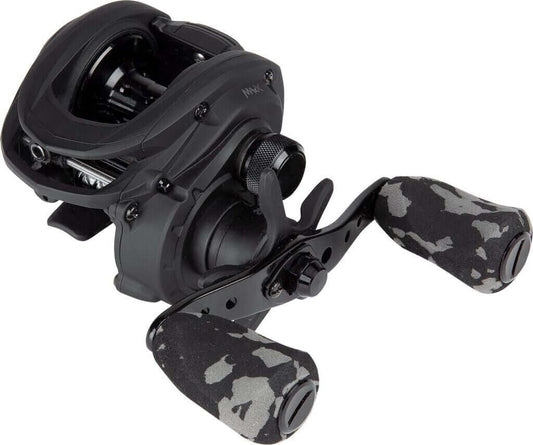 Abu Garcia Max™ X Black Ops casting reel with lightweight design and DuraGear™ gears for optimal performance.