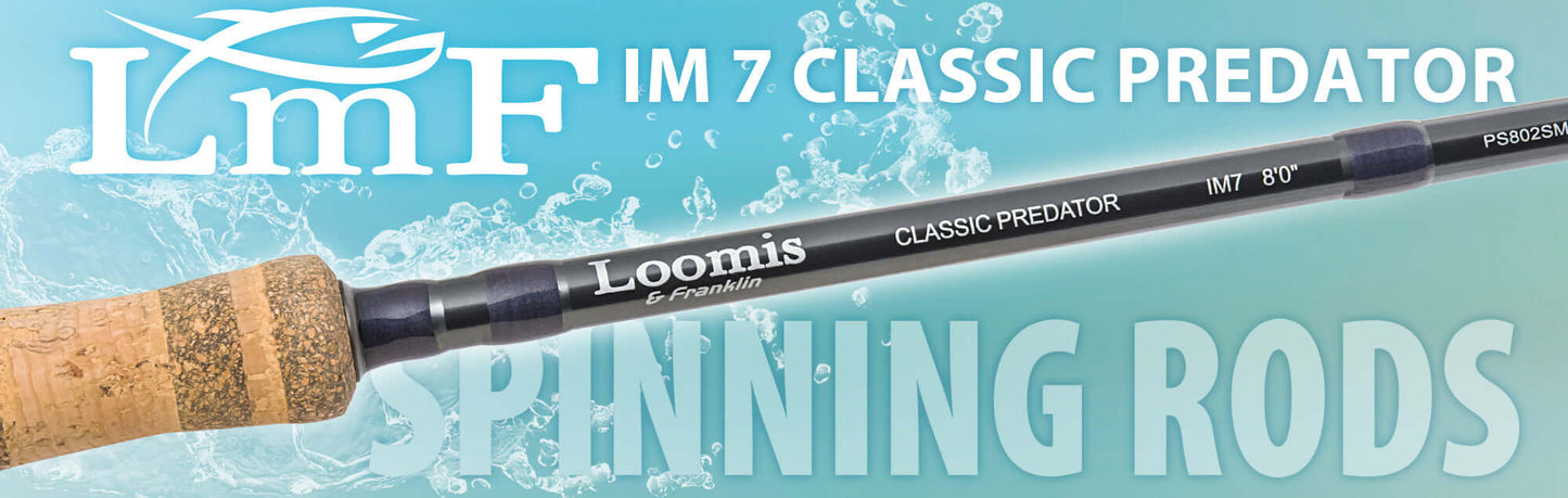 Loomis & Franklin Classic Predator IM7 spinning rod designed for versatility and power in fishing.
