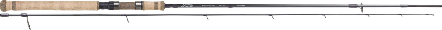 Loomis & Franklin Classic Predator IM7 spinning rod showcasing its design and construction for versatile fishing.