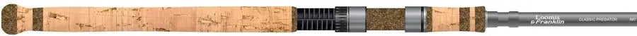 Loomis & Franklin Classic Predator IM7 spinning rod image showcasing cork handle and high-quality reel seat.