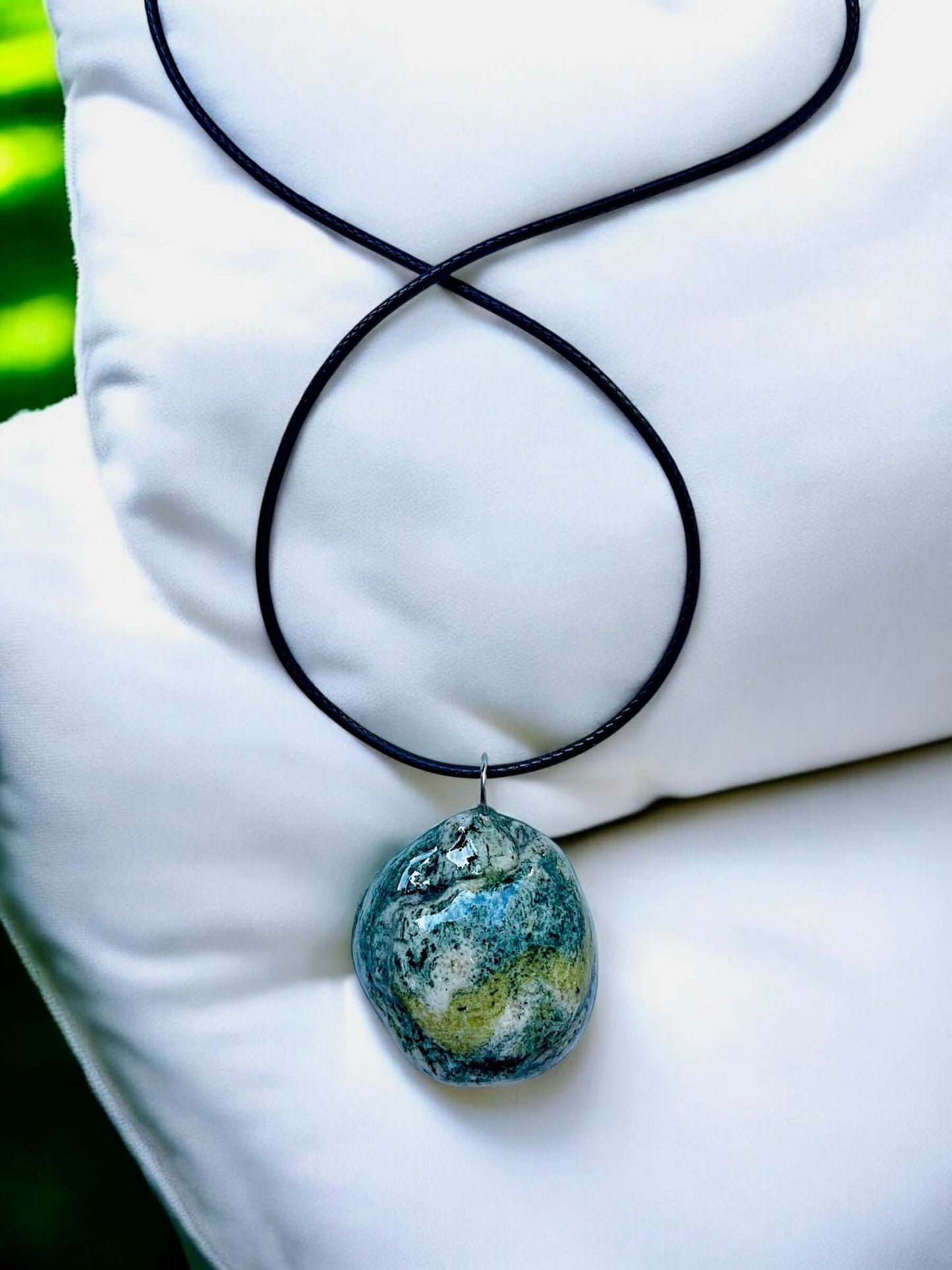 Collana Artigianale con Pietra Naturale dei Fiumi della Valsesia - FISHING TIME, è tempo di pesca!