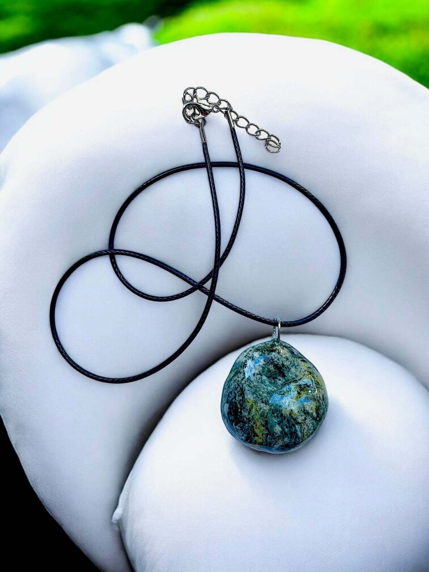 Collana Artigianale con Pietra Naturale dei Fiumi della Valsesia - FISHING TIME, è tempo di pesca!