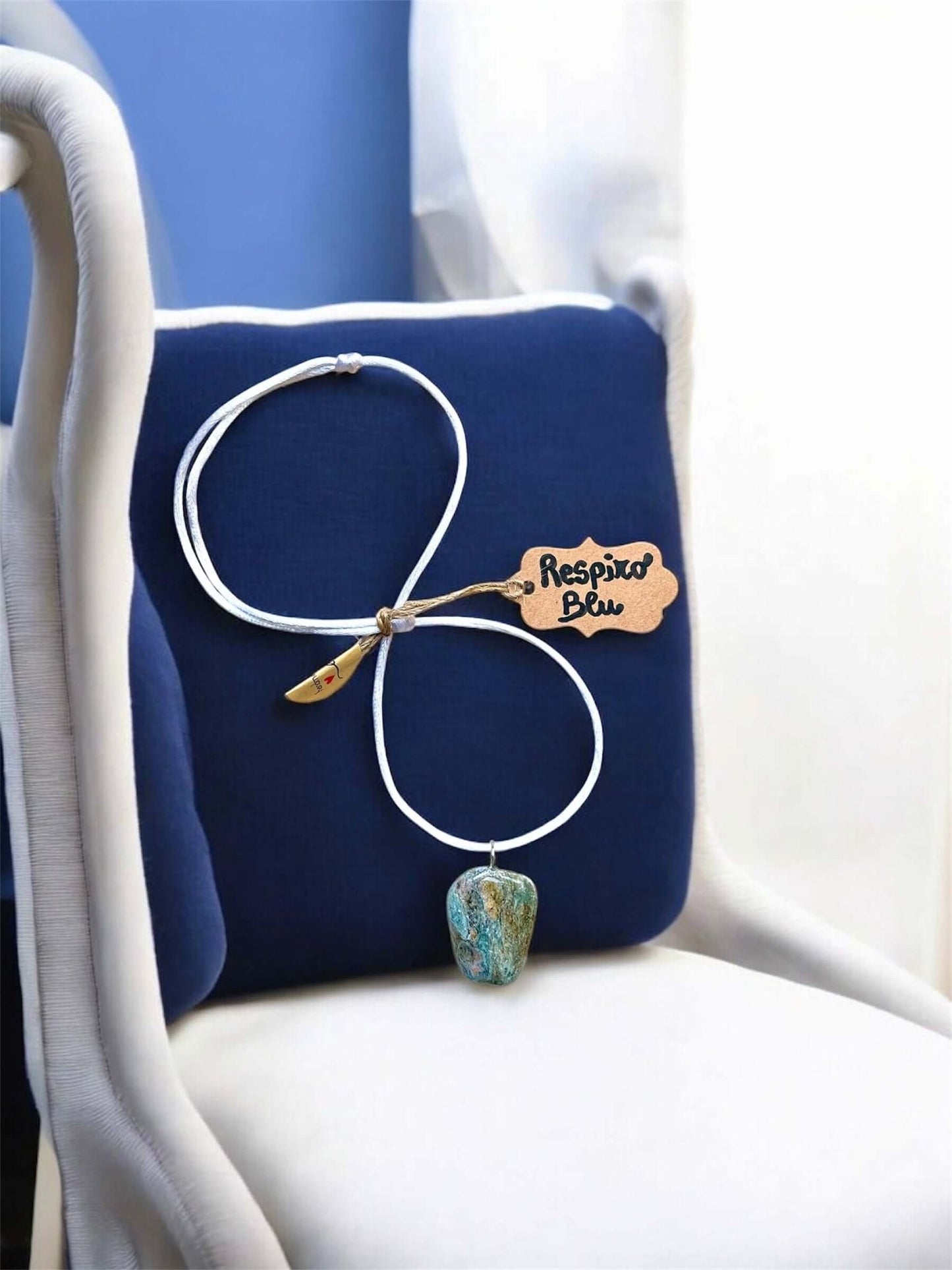 Collana Artigianale con Pietra Naturale dei Fiumi della Valsesia - FISHING TIME, è tempo di pesca!