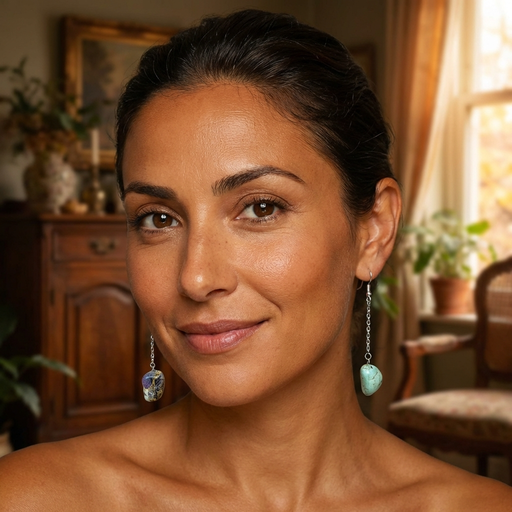 Handmade Drop Earrings with Natural Stones from Valsesia – Energy, Color and Spirituality