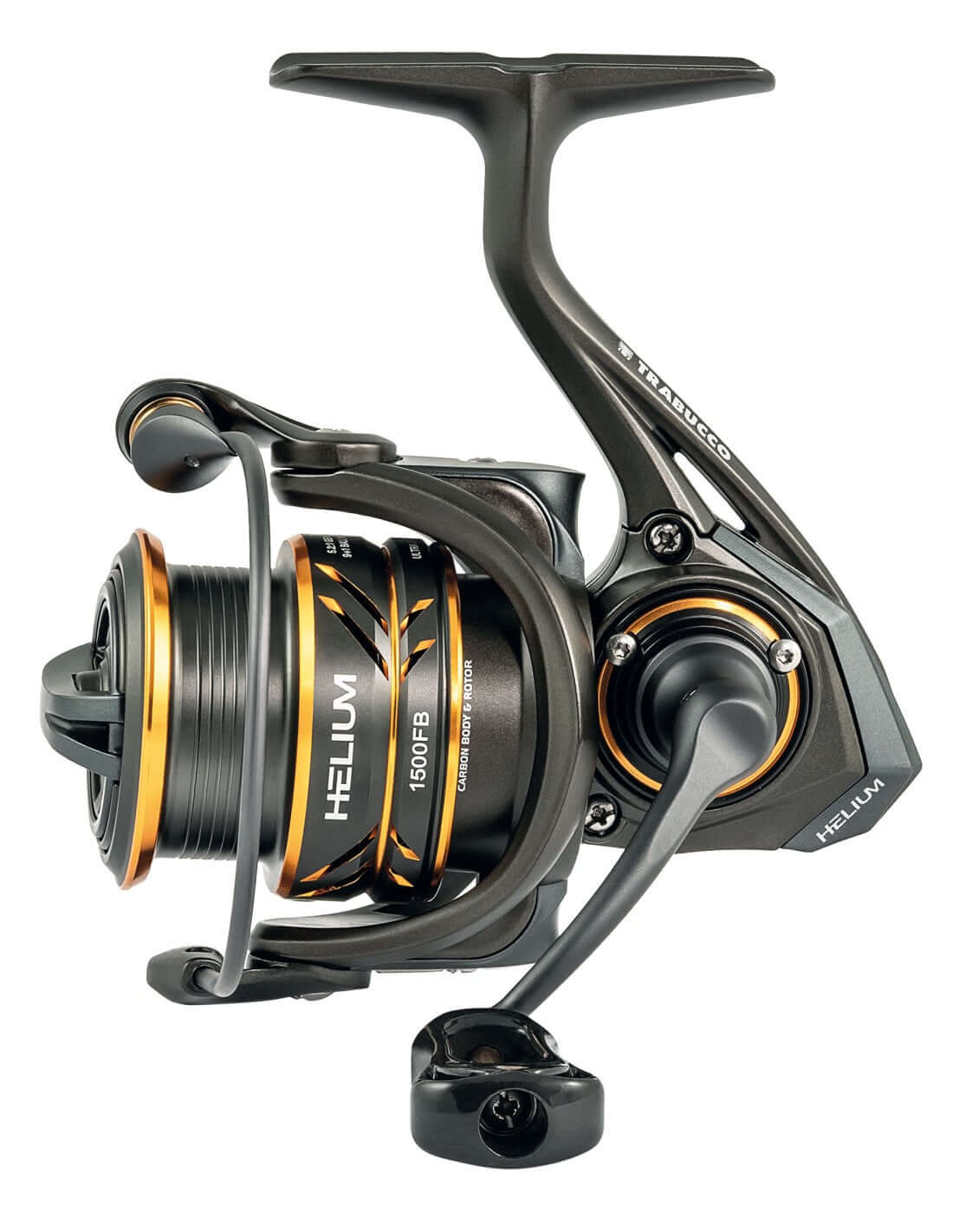 Trabucco Helium FB — Mulinello Spinning Ultra Leggero con frizione posteriore per pesca leggera.