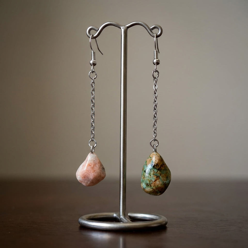 Handcrafted Dangle Earrings with Natural Stones from Valsesia – Harmony between Nature and Design