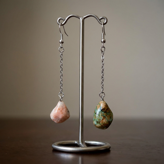 Handcrafted Dangle Earrings with Natural Stones from Valsesia – Harmony between Nature and Design