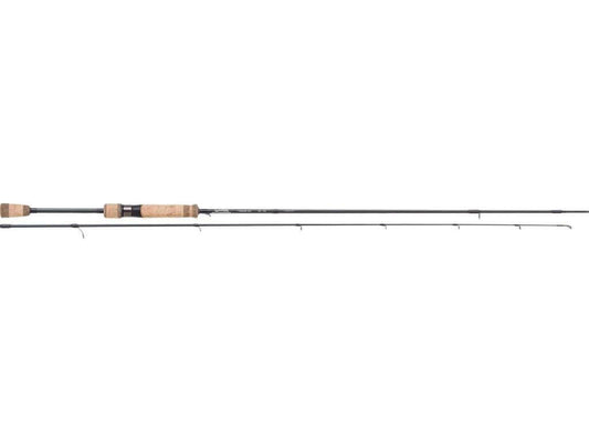 Loomis & Franklin Finesse Rig IM7 ultralight spinning rod with sensitive tip and ergonomic design.