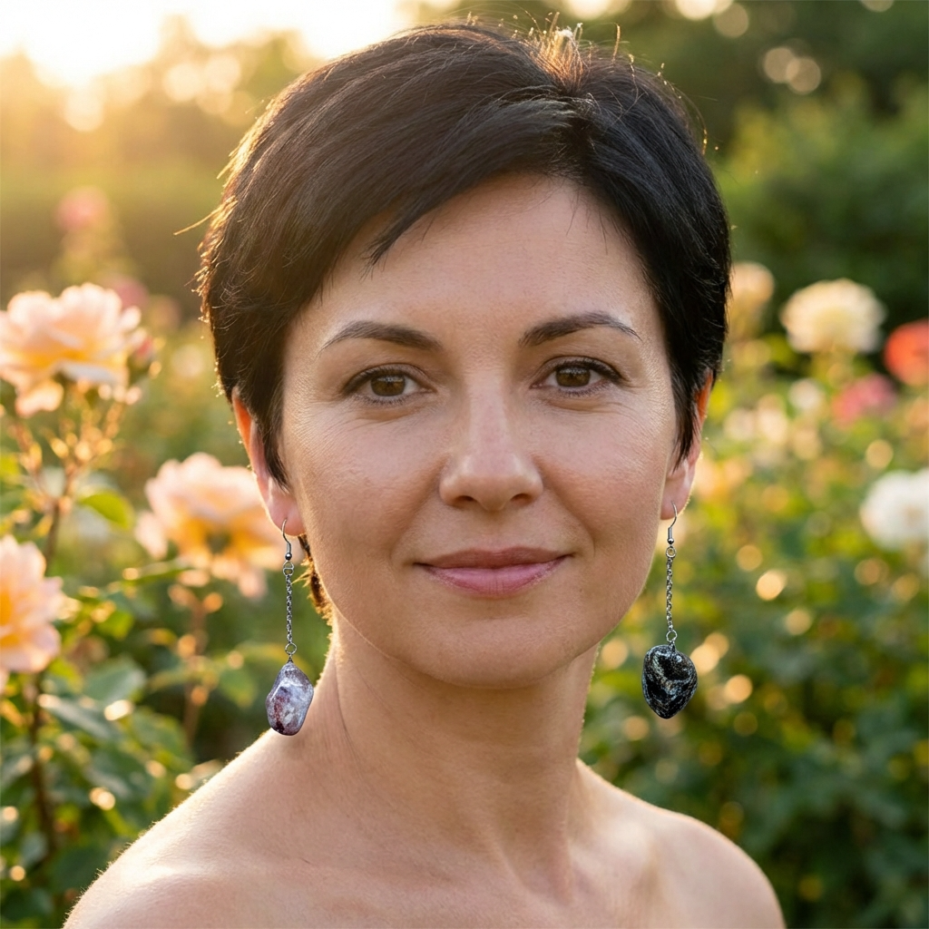 Orecchini Pendenti Artigianali con Pietre Naturali e Minerali della Valsesia – Contrasti di Rosa e Nero